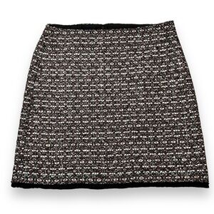 LOFT Women’s Tweed A-Line Skirt Black/Burgundy/Metallic Size 8